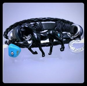 LEATHER HORSE CUFF BRACELET